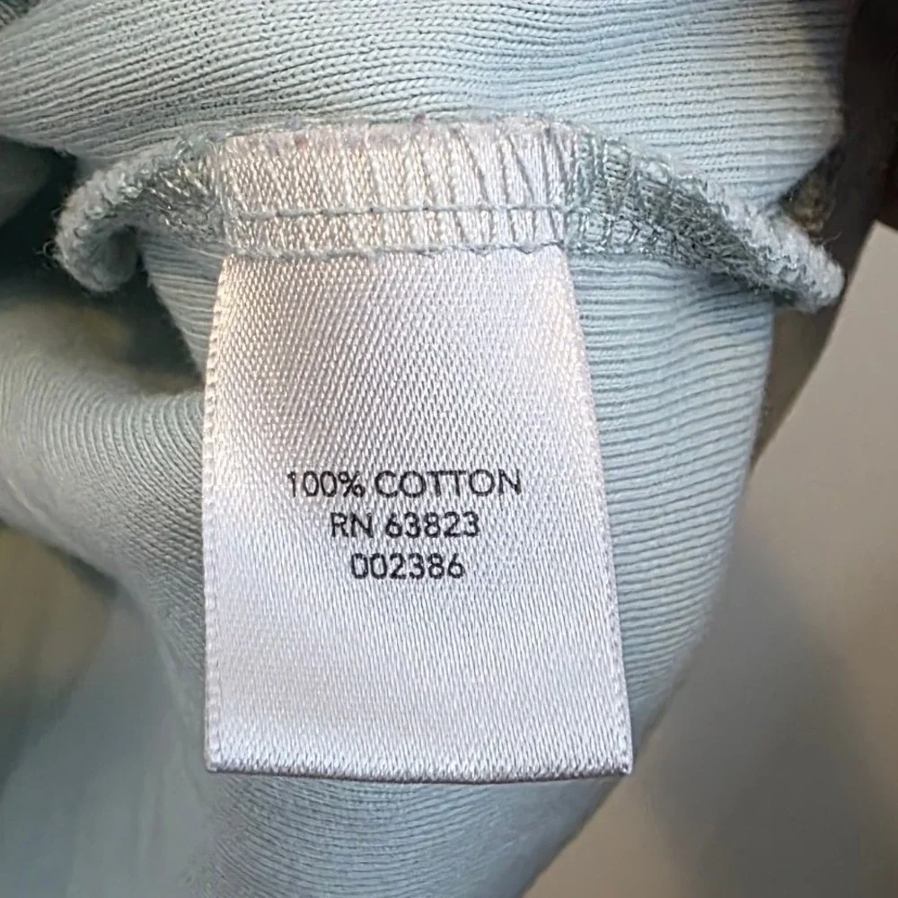CJ Banks Women 1X Light Blue 100% Cotton 3/4 Sleeve Scoop Neck T-Shirt Top Beach